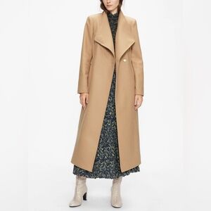 Ted Baker, Rosell Long Length Wool Wrap Coat, Camel, Size 1